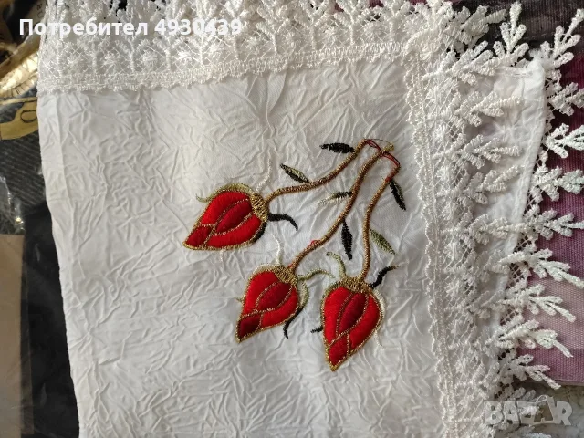 нови текстилни салфетки кърпички с бродерия и дантела