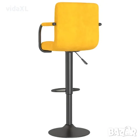 vidaXL Бар табуретки, 2 бр, горчица, кадифе, снимка 5 - Столове - 56147010
