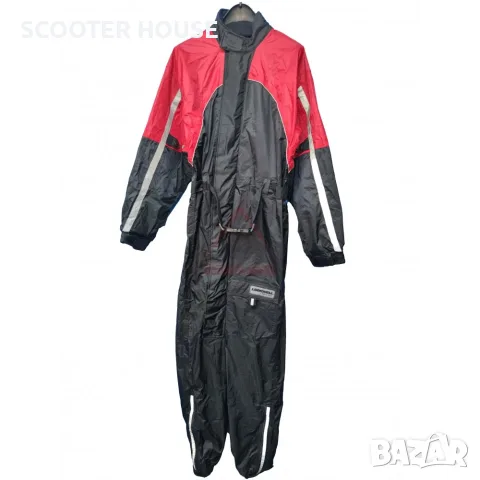 Цял мото дъждобран Lookwell Rainy Suit — нов, черно/червено