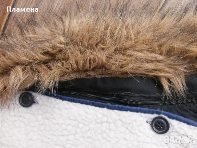 М Нова Мъжка Парка с Голяма Пухена Качулка Pull & Bear, снимка 6 - Якета - 56557539