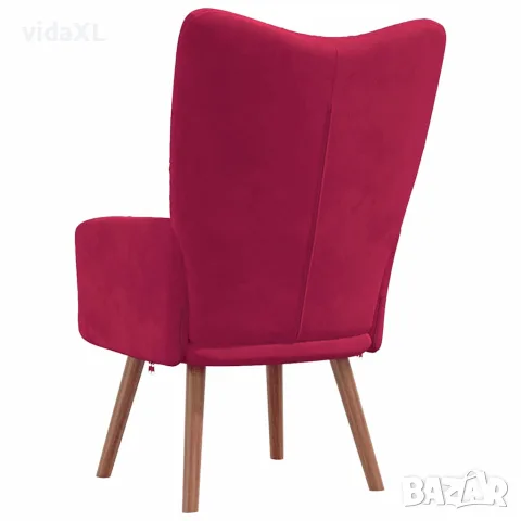 vidaXL Релакс стол, виненочервен, кадифе, снимка 4 - Дивани и мека мебел - 56146844