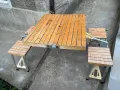 сгъваема дървена маса със столове, снимка 4