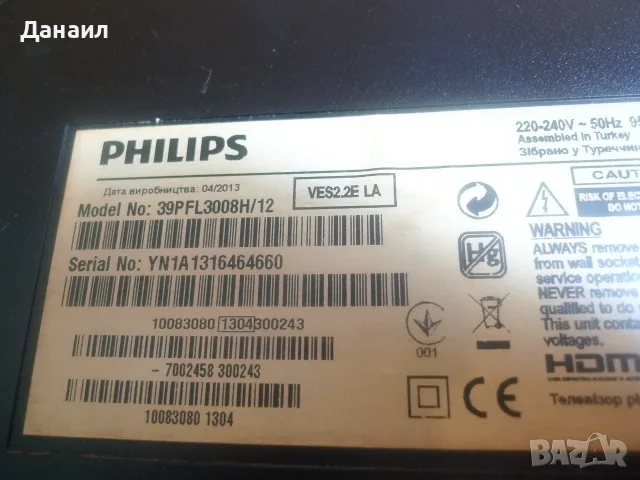 17MB95S-1 , 17IPS20P от  PHILIPS 39PFL3008H/12