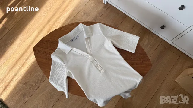 ZARA нежна поло блузка боди, снимка 2 - Блузи с дълъг ръкав и пуловери - 56552322