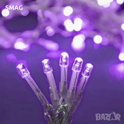 20 Декоративни LED лампички на батерии 1.9 m – Лилави_1229129