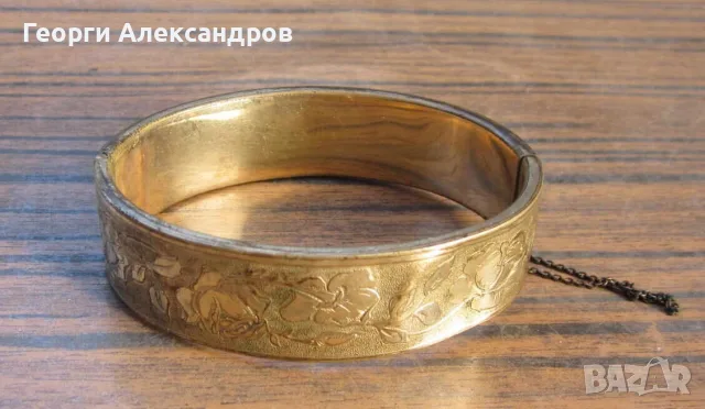 Старинна НЕМСКА АРТ НУВО Стил с ДУБЛЕ ПОЗЛАТА ГРИВНА Маркирана PLAQUE OR R ⚓ W