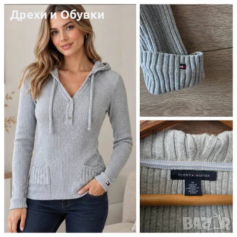 Оригинален пуловер худи с качула Tommy Hilfiger