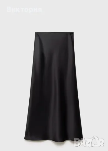 Черна пола сатен Zara XS 