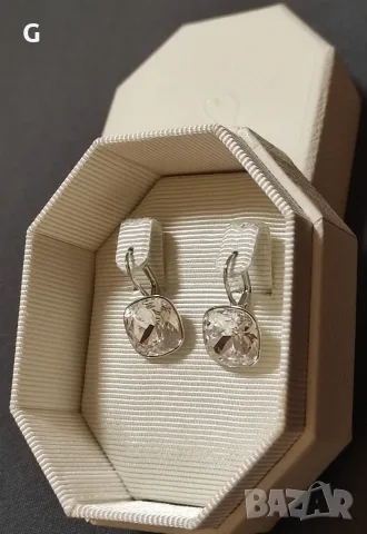 Swarovski sylver-tone crystal drop обеци, снимка 7 - Обеци - 56558109