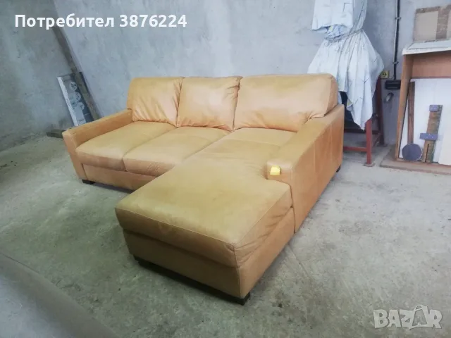 Кожен ъглов диван, снимка 3 - Дивани и мека мебел - 56681866