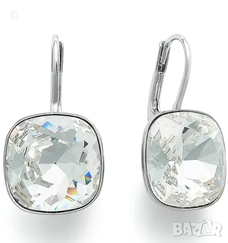 Swarovski sylver-tone crystal drop обеци, снимка 9 - Обеци - 56558109