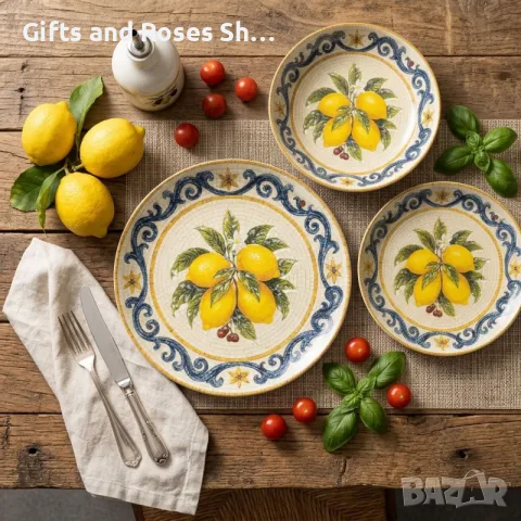 Луксозен керамичен сервиз за хранене Vintage Lemons – 18 части