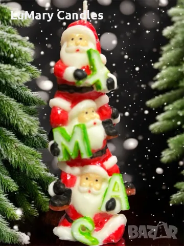 🎅 Коледна свещ Дядо Коледа – оригинална ръчна изработка