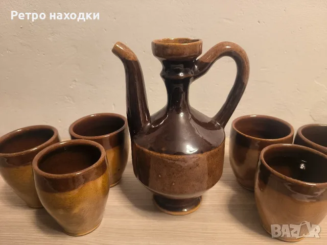 Керамичен сервиз за вино с 6 чаши, снимка 5 - Сервизи - 56558681