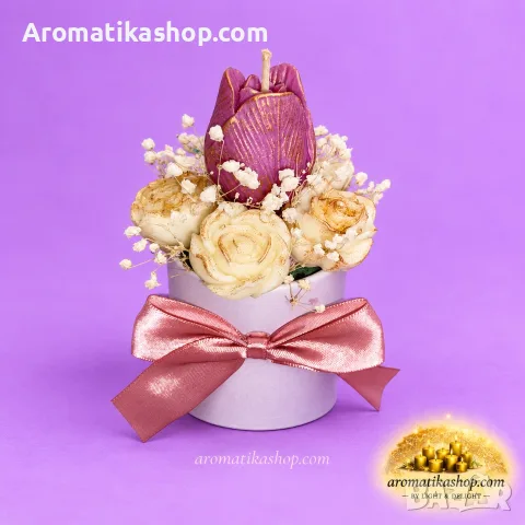 „Royal Tulip“ – Ароматен соев букет, снимка 4 - Декорация за дома - 56680362