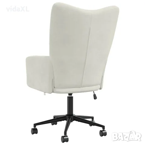 vidaXL Релакс стол, кремавобял, кадифе, снимка 4 - Дивани и мека мебел - 56146883