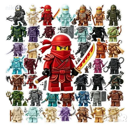 30 бр Лего Нинджаго Ninjago самозалепващи лепенки стикери за украса декор картонена торта