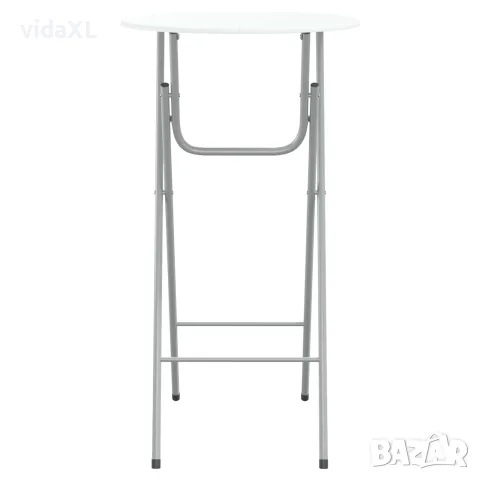 vidaXL Комплект бар маси с МДФ плот, 4 броя, бял, снимка 5 - Маси - 56147677