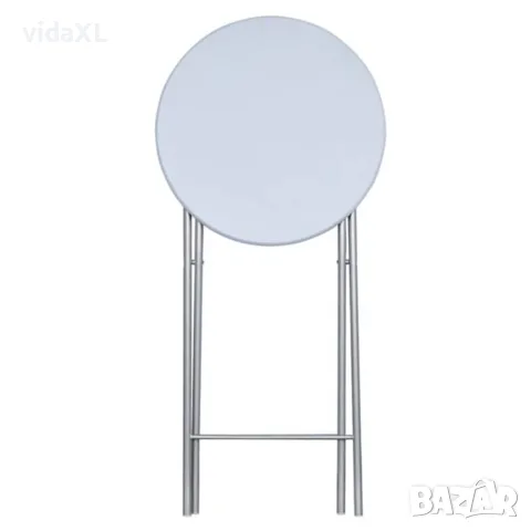 vidaXL Комплект бар маси с МДФ плот, 4 броя, бял, снимка 9 - Маси - 56147677
