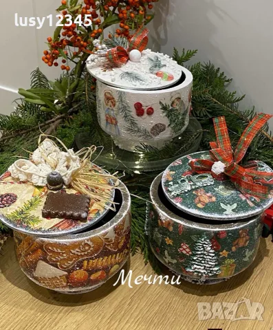 Кръгли, коледни кутийки🎄, снимка 2 - Коледни подаръци - 56700382