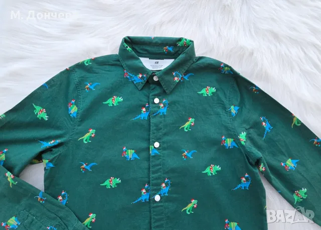 Детска Коледна риза H&M 9-10години, снимка 8 - Детски ризи - 56592241