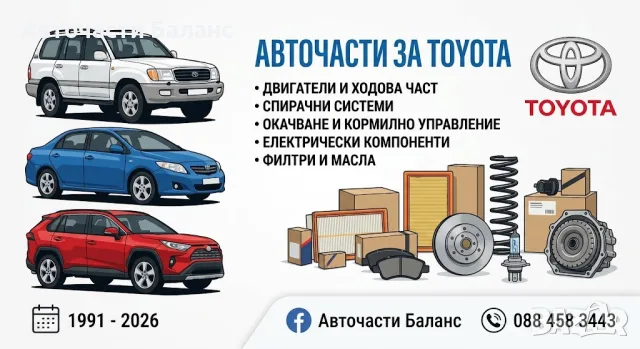Нови части за Toyota Corolla, Auris, Avensis, Yaris, RAV4 - ниски цени