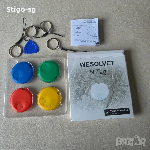 Пълен комплект 4 бр. Смарт Тракери WESOLVET N Tag за Android (Google Find My)