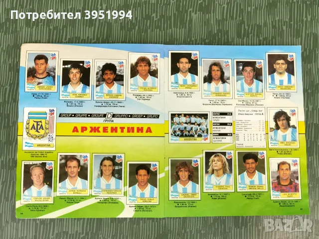 Попълнен албум Панини САЩ 1994, снимка 6 - Колекции - 56620531