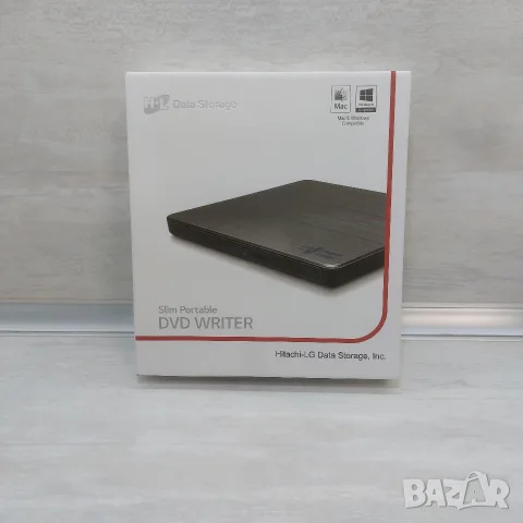 ЧИСТО НОВА Външна DVD Записвачка Hitachi-LG GP60NS60 | Фабрично Запечатана (Slim) За Windows & Mac