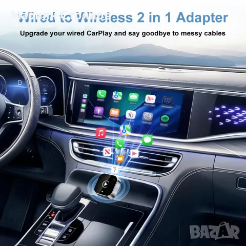 Android auto Carplay адаптер car play android безжичен wireless донгъл dongle Apple carplay Iphone, снимка 2 - Аксесоари и консумативи - 54654564