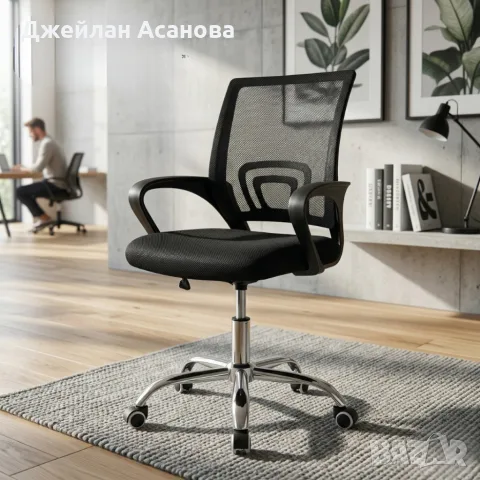 🪑 Ергономичен офис стол с дишаща мрежа!, снимка 7 - Столове - 56717648