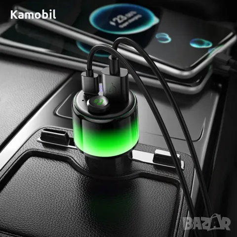 Зарядно за кола Hoco E166 QC3.0 PD30W FM Transmitter, снимка 3 - Зарядни за кола - 56726109