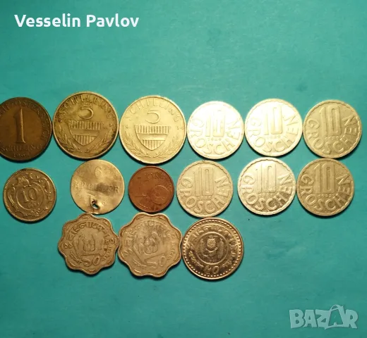 Колекция от различни монети Австрия и Бангладеш