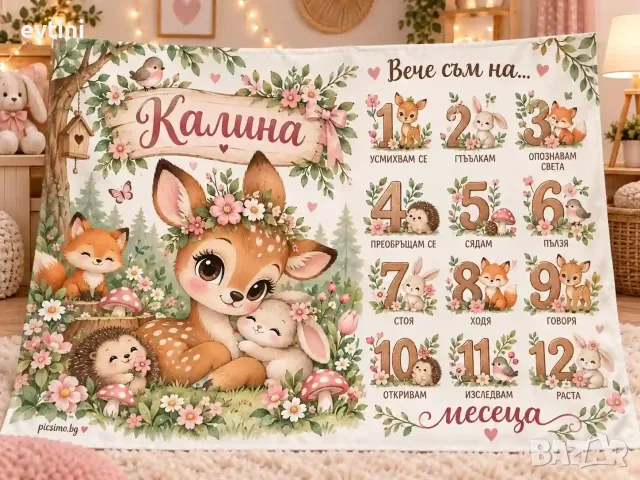 Платно за снимане на бебе месечинка "Горски животни"