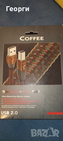 Audioquest Coffee USB A to B 0.75, снимка 4 - Аудиосистеми - 56589647