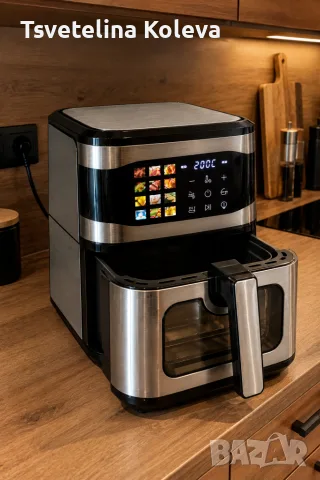 Фритюрник с горещ въздух 8L, 1700W с 12 програми, снимка 3 - Фритюрници - 56562264