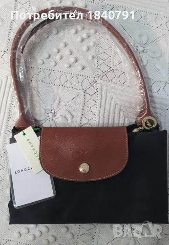 НОВА Longchamp – класическа, черна, L, дълги дръжки, снимка 8 - Чанти - 56605262