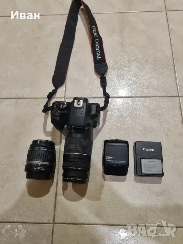 Здравейте продавам този фотоапарат Canon ЕOS DS126191 с два обектива светкавица и зарядно
Два обекти
