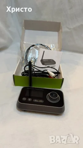 BT17 Bluetooth 5.3 Аудио Адаптер 3 в 1 с LCD дисплей – TX/RX/Bypass, AUX/RCA/Оптичен, двойно свързва