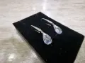 Сребърни обеци с кристали, снимка 3