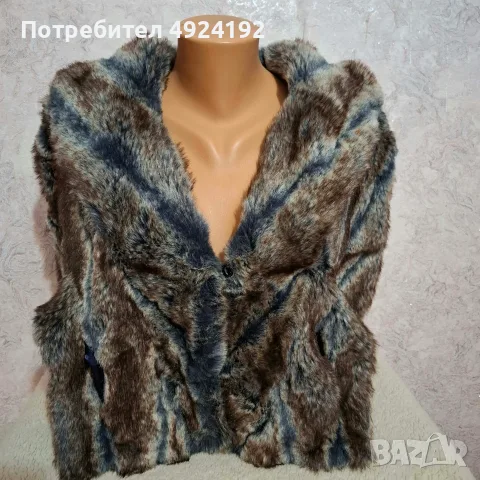 RARE Пончо/Пелерина с пух, снимка 5 - Якета - 56629730