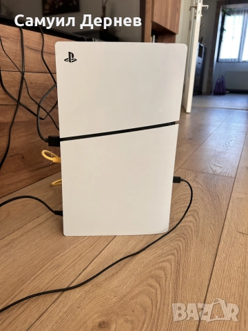 Пълен комплект PlayStation 5 Slim + 2 джойстика (Бял и Син) + 10 игри 