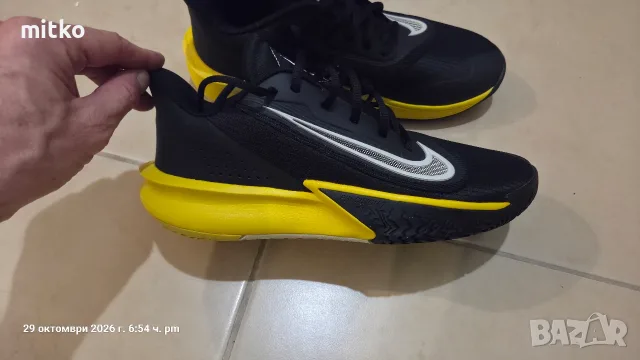 Nike - Баскетболни обувки под глезена Precision VII, Черен, Шафраново жълто, Крем, 8.5