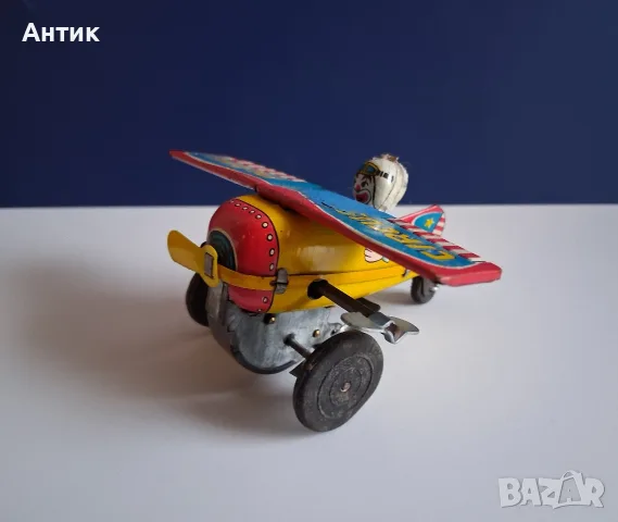 Стара Ламаринена Играчка Самолетче CIRCUS от Соца, снимка 4 - Колекции - 56642331