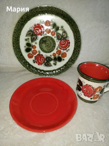 Троен сет за кафе SMF Ceramic Majolica Schramberg декор Tyrol 