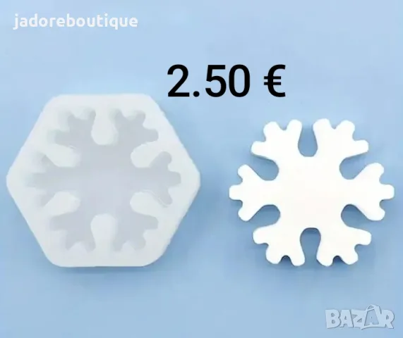 БЕЗПЛАТНА ДОСТАВКА С BOX NOW! Силиконов молд снежинки различни видове молдове , снимка 5 - Форми - 36918131