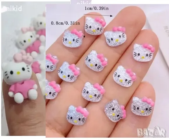 Коте Кити Hello Kitty акрил фигурка бижу за нокти декорация украса за маникюр крафт