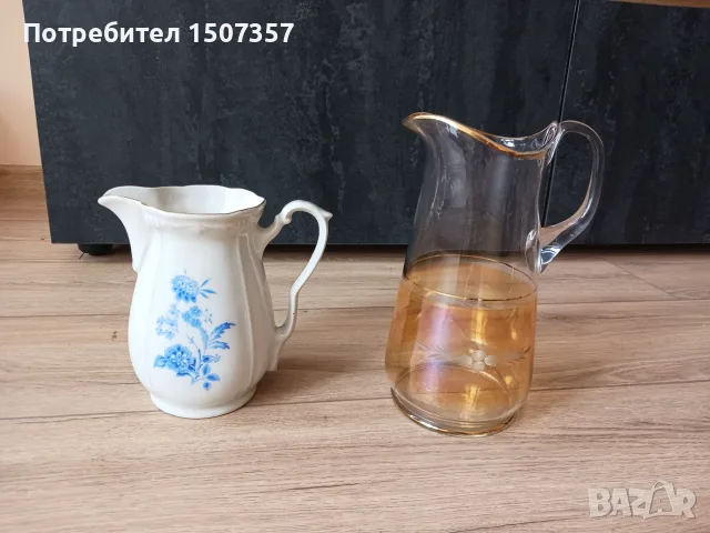 Ретро кани със златен кант - порцеланова и стъклена