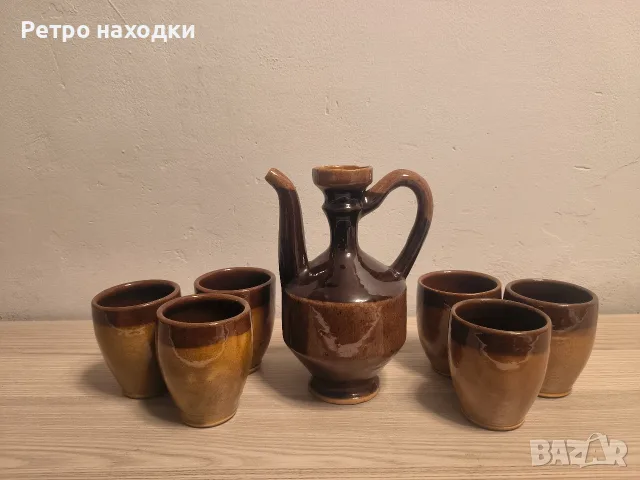 Керамичен сервиз за вино с 6 чаши