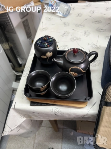 Керамичен чаен сервиз Gongfu с твърд калъф